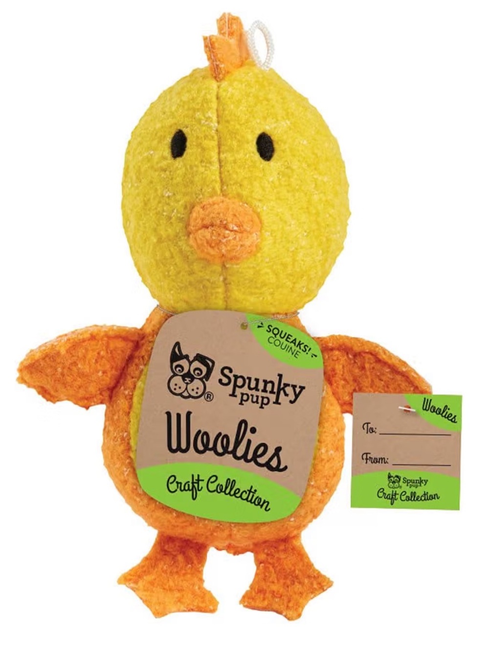 SPUNKY PUP Woolies Chicken Squeaky Dog Toy